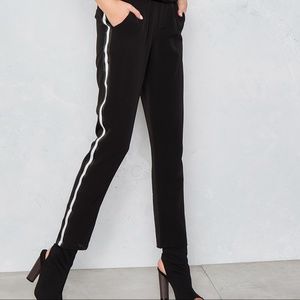 Skinny Side Striped Career Trousers